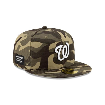 Green Washington Nationals Hat - New Era MLB Armed Forces Weekend 59FIFTY Fitted Caps USA2697143